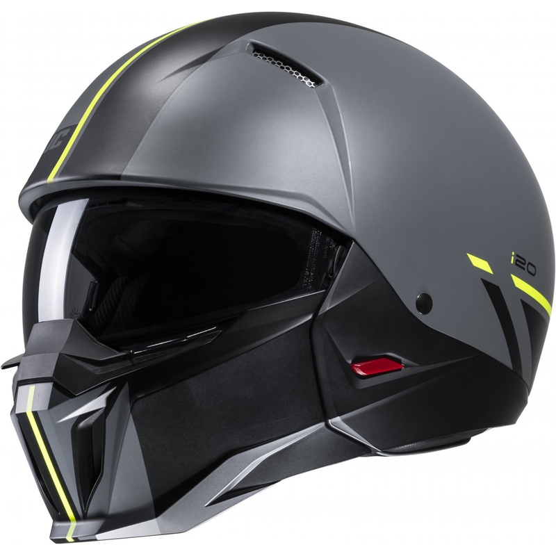 Casco abierto con máscara HJC i20 Batol MC3HSF negro-gris-amarillo fluo liquidación