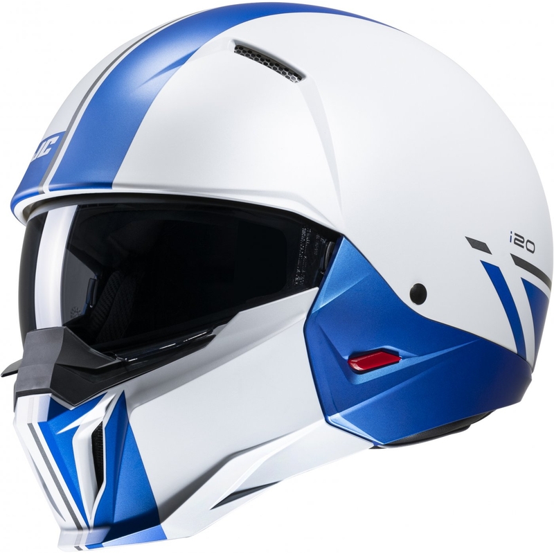 Casco abierto con máscara HJC i20 Batol MC2SF azul y blanco liquidación