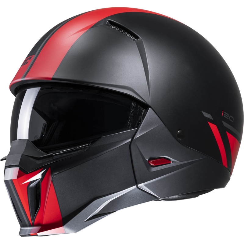 Casco abierto con máscara HJC i20 Batol MC1SF rojo-negro liquidación
