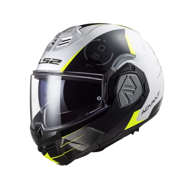 Casco de moto abatible LS2 FF906 Advant Codex 06 negro-blanco-amarillo fluo