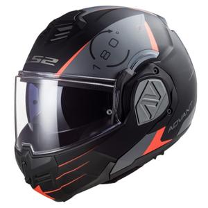 Casco de moto abatible LS2 FF906 Advant Codex 06 rojo-negro-gris-titanio