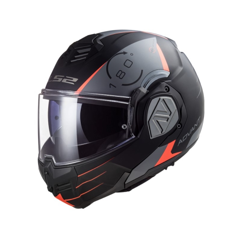 Casco de moto abatible LS2 FF906 Advant Codex 06 rojo-negro-gris-titanio