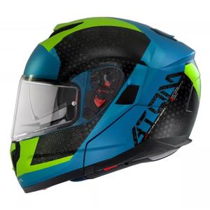Casco de moto abatible MT Atom SV Adventure A7 negro-verde-azul