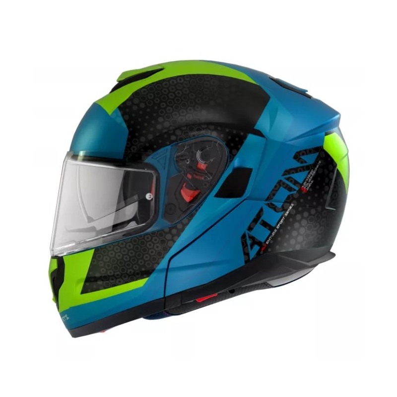 Casco de moto abatible MT Atom SV Adventure A7 negro-verde-azul