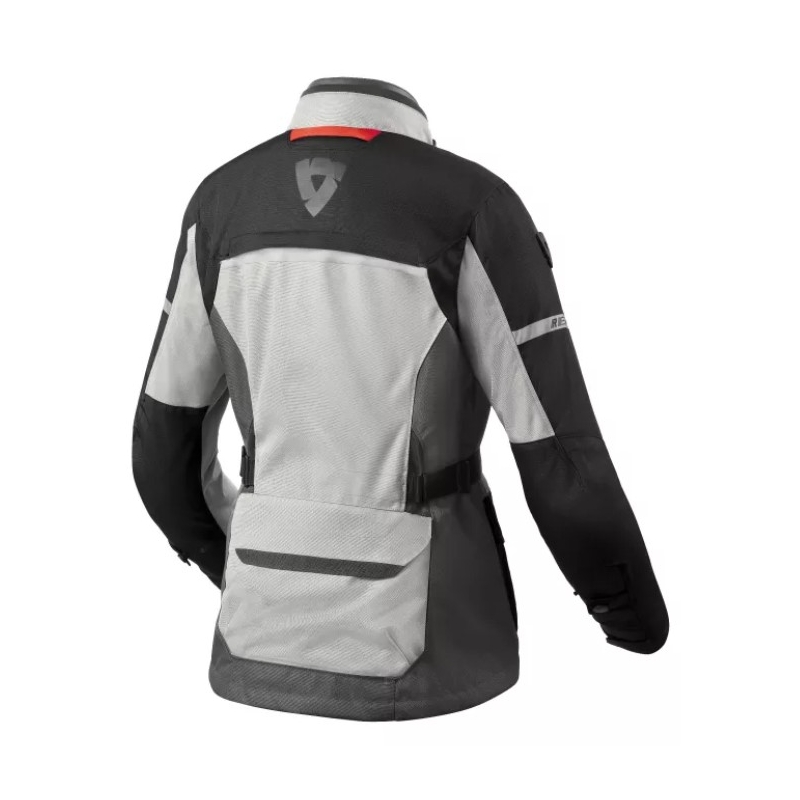 Chaqueta de moto Revit Outback 4 H2O para mujer Plata y Negro