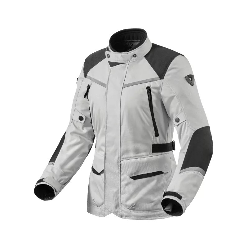 Chaqueta de moto para mujer Revit Voltiac 3 H2O Plata y Negro