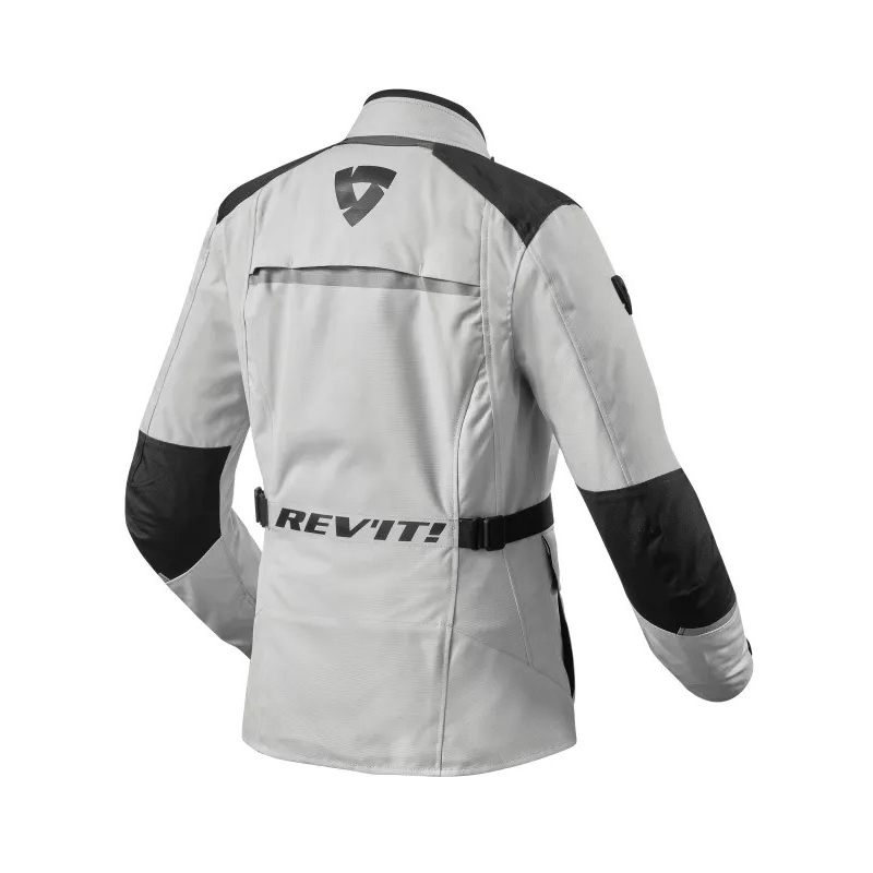 Chaqueta de moto para mujer Revit Voltiac 3 H2O Plata y Negro