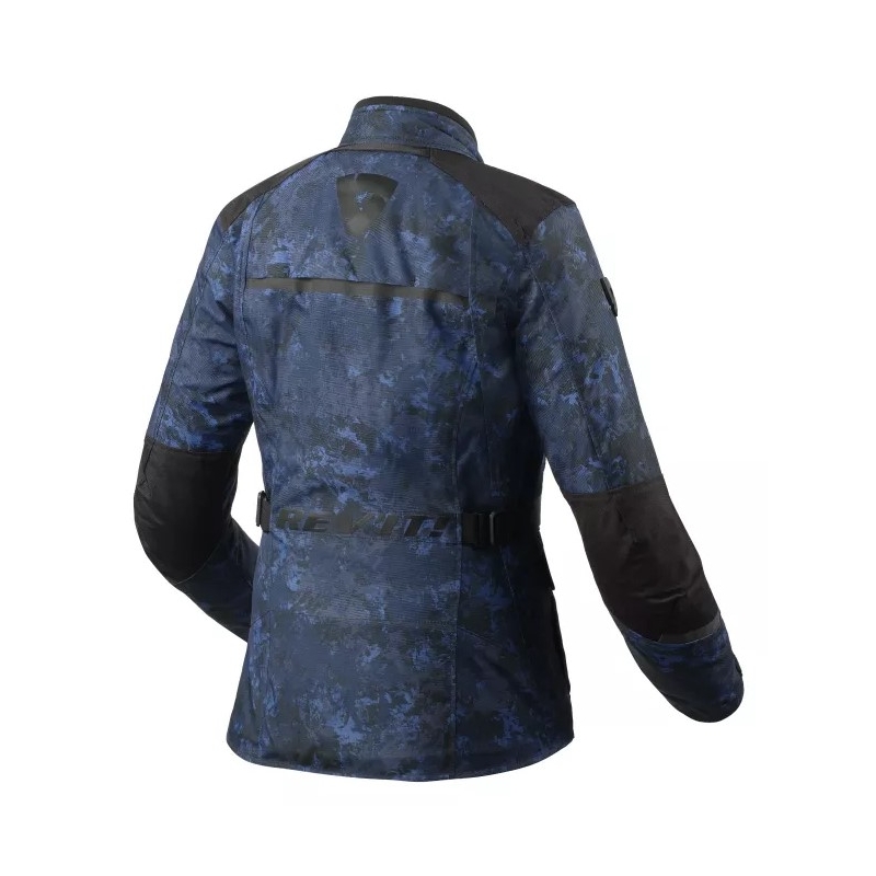 Chaqueta de moto de mujer Revit Voltiac 3 H2O camo azul liquidación
