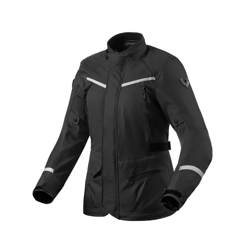 Chaqueta de moto para mujer Revit Voltiac 3 H2O Negro y Plata