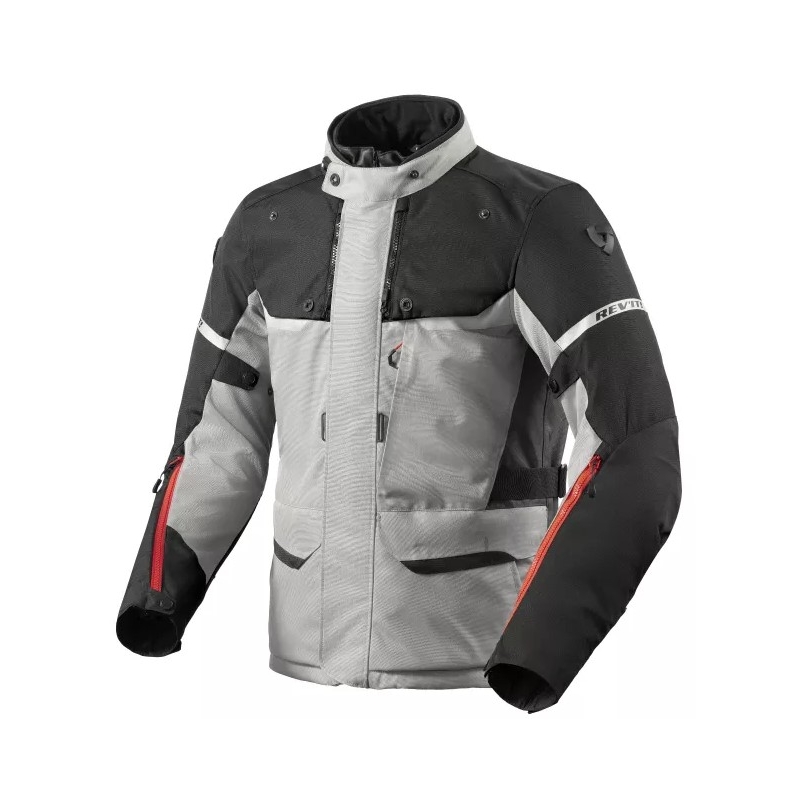 Chaqueta de moto Revit Outback 4 H2O plata-negro