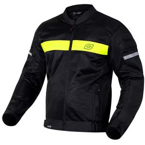 Chaqueta de moto Ozone Dart negro-amarillo fluorescente