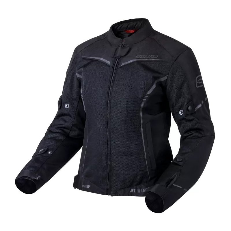 Chaqueta de moto Ozone Jet II Black para mujer liquidación