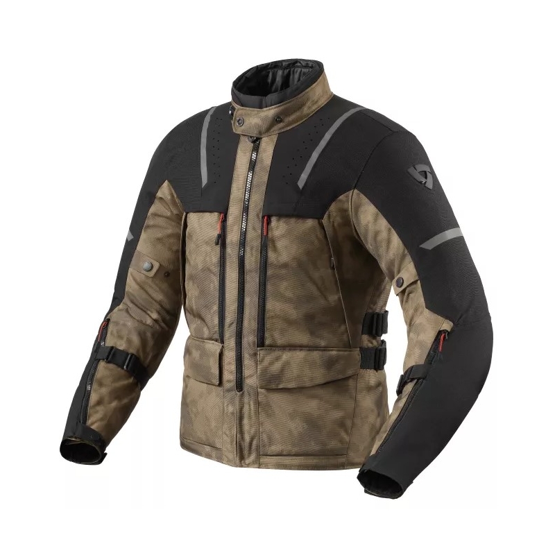 Chaqueta de moto Revit Offtrack 2 H2O negro-marrón liquidación