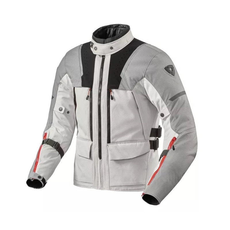Chaqueta de moto Revit Offtrack 2 H2O gris claro-plata