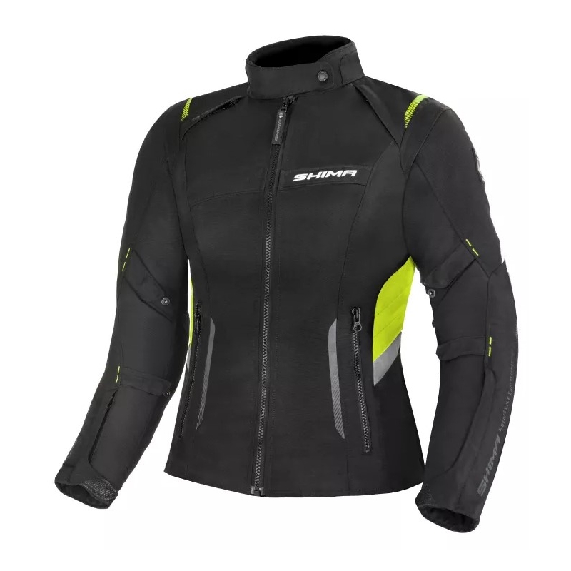 Chaqueta de moto para mujer Shima Rush negro-amarillo fluo liquidación