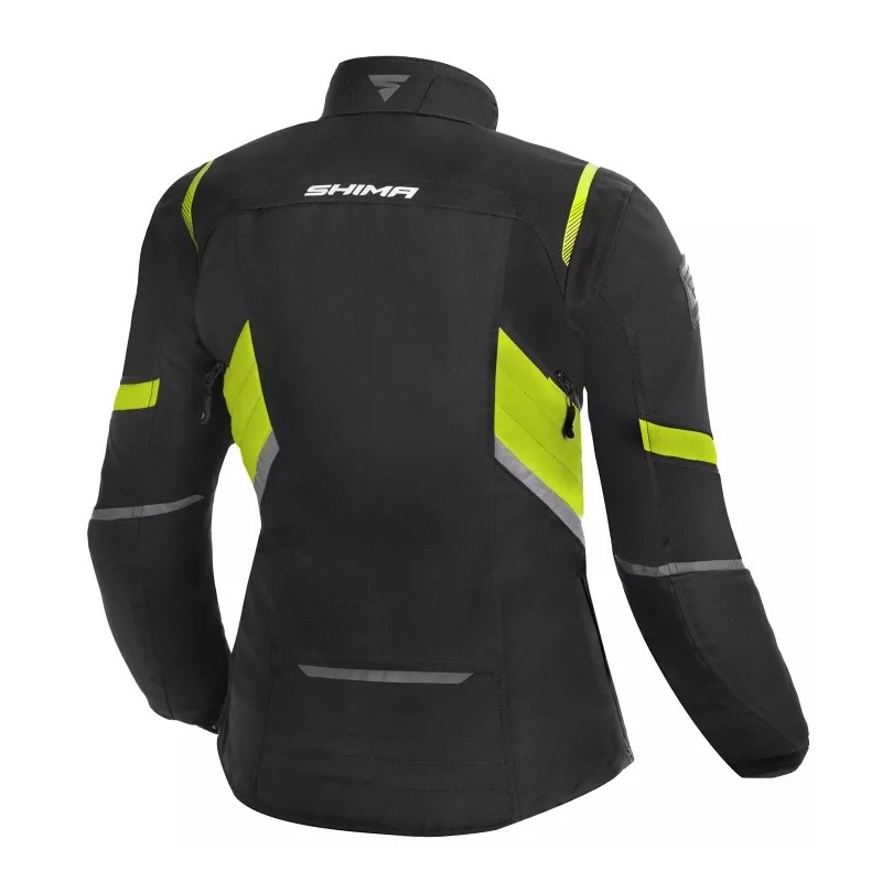 Chaqueta de moto para mujer Shima Rush negro-amarillo fluo liquidación