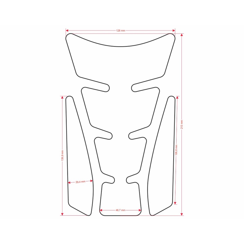 Tapa depósito combustible - tankpad Print Wings rojo con parte lateral