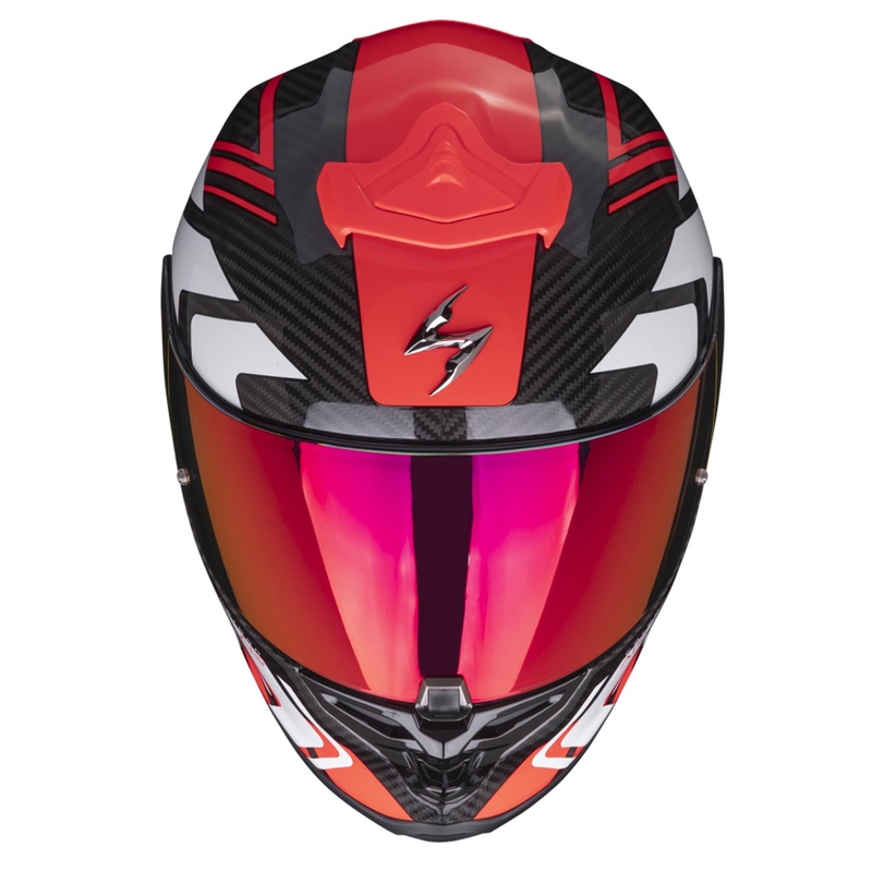 Casco integral Scorpion EXO-R1 EVO Carbon Air Supra negro-rojo