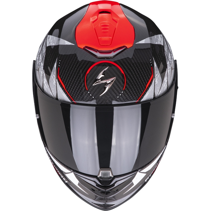Integrální přilba Scorpion EXO-1400 EVO Carbon Air Aranea černo-fluo červená