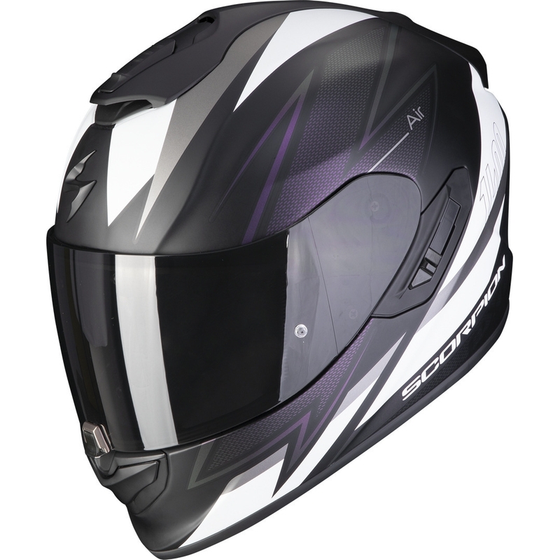 Casco integral Scorpion EXO-1400 EVO Air Thelios negro-blanco-morado