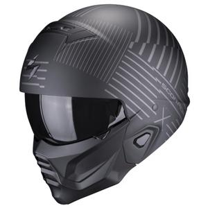 Casco abierto con máscara Scorpion EXO-COMBAT II Miles negro-plata mate
