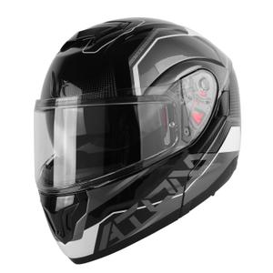 Casco de moto MT Atom SV Quark negro-gris-blanco brillante liquidación