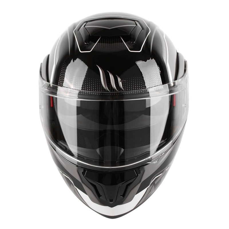Casco de moto MT Atom SV Quark negro-gris-blanco brillante liquidación