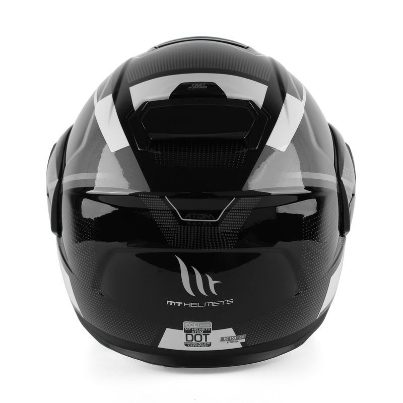 Casco de moto MT Atom SV Quark negro-gris-blanco brillante liquidación