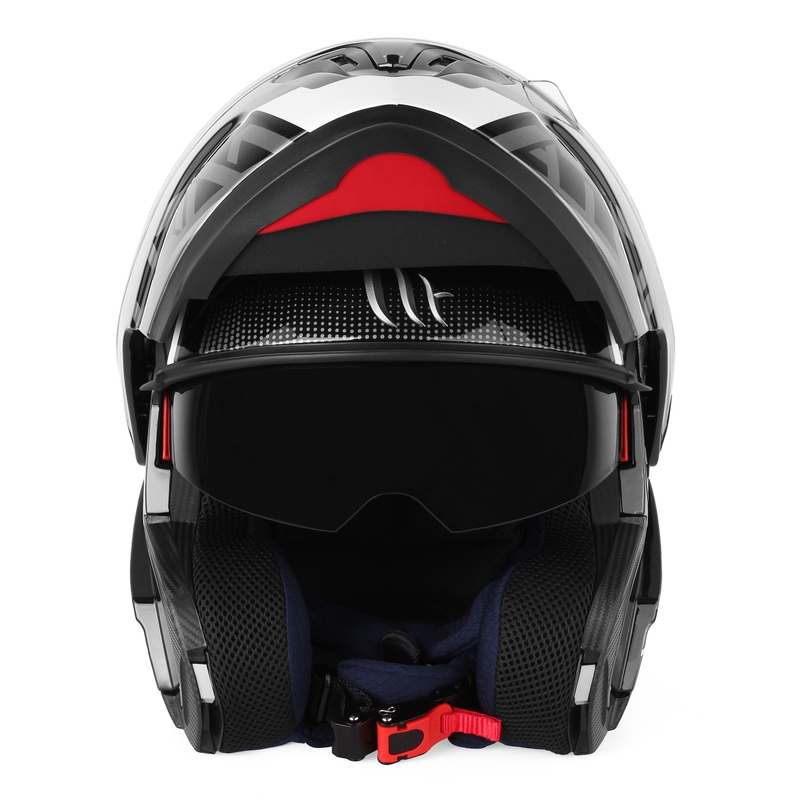 Casco de moto MT Atom SV Quark negro-gris-blanco brillante liquidación