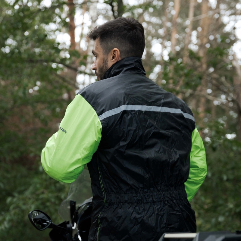 Chubasquero para moto Rebelhorn Rain amarillo fluo