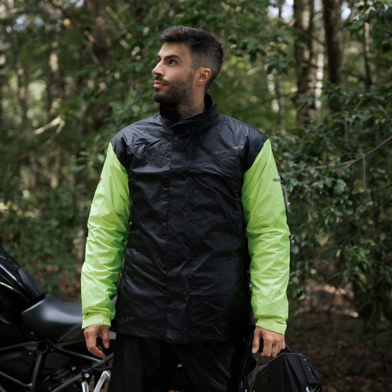 Chubasquero para moto Rebelhorn Rain amarillo fluo
