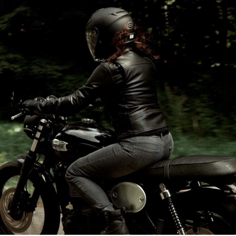 Chaqueta de moto Ozone Ramones para mujer Negro