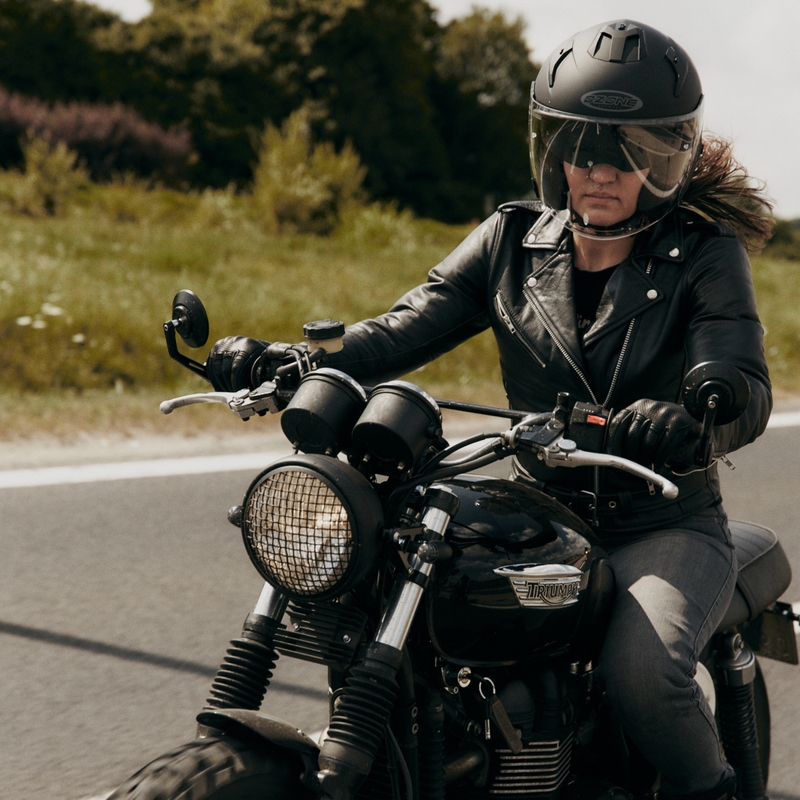 Chaqueta de moto Ozone Ramones para mujer Negro