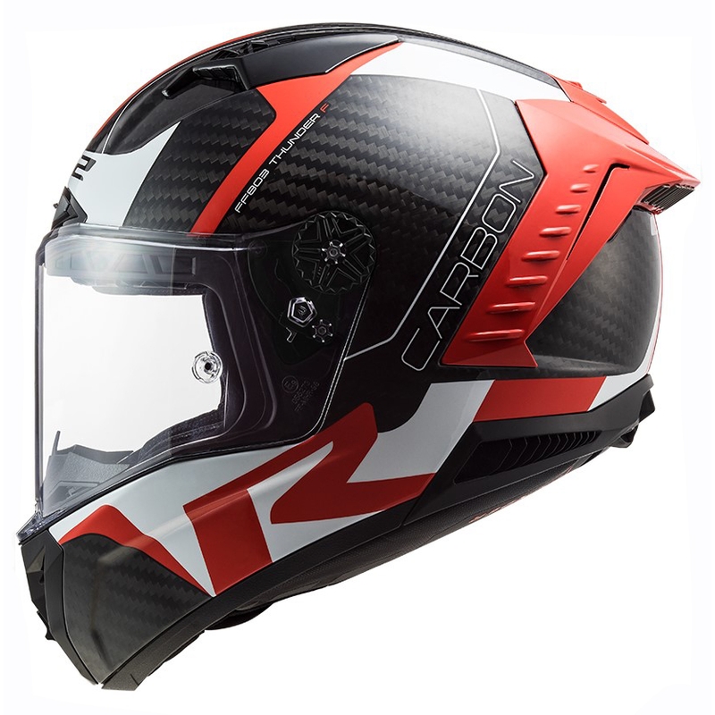 Casco integral de moto LS2 FF805 Thunder C Racing1 negro-blanco-rojo