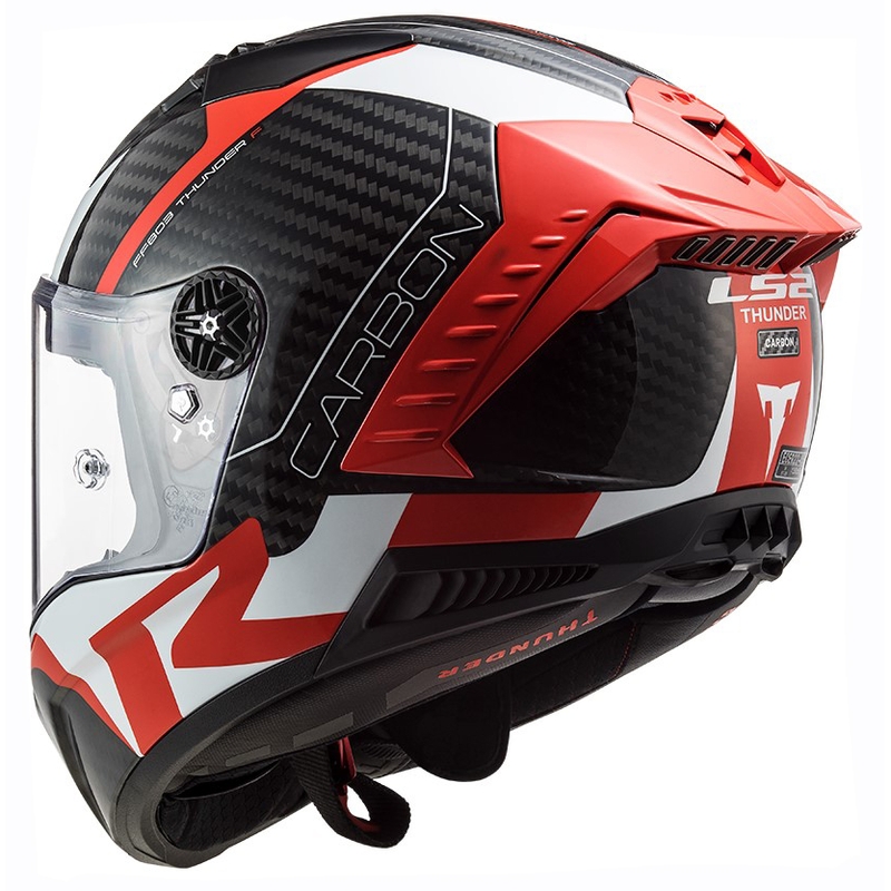Casco integral de moto LS2 FF805 Thunder C Racing1 negro-blanco-rojo