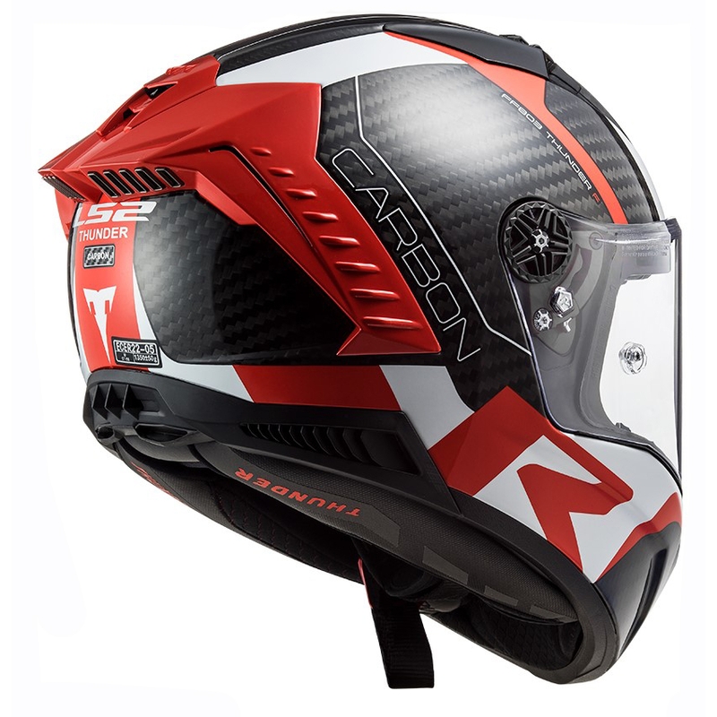 Casco integral de moto LS2 FF805 Thunder C Racing1 negro-blanco-rojo