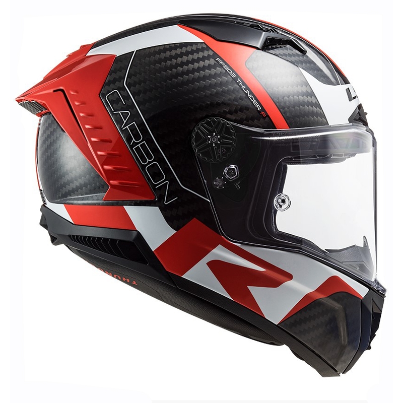 Casco integral de moto LS2 FF805 Thunder C Racing1 negro-blanco-rojo