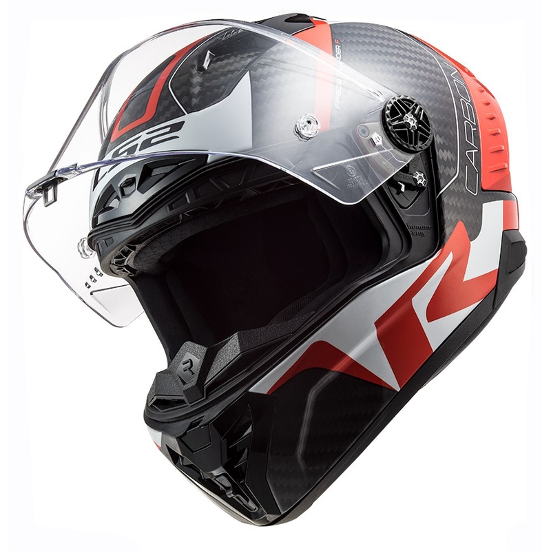 Casco integral de moto LS2 FF805 Thunder C Racing1 negro-blanco-rojo