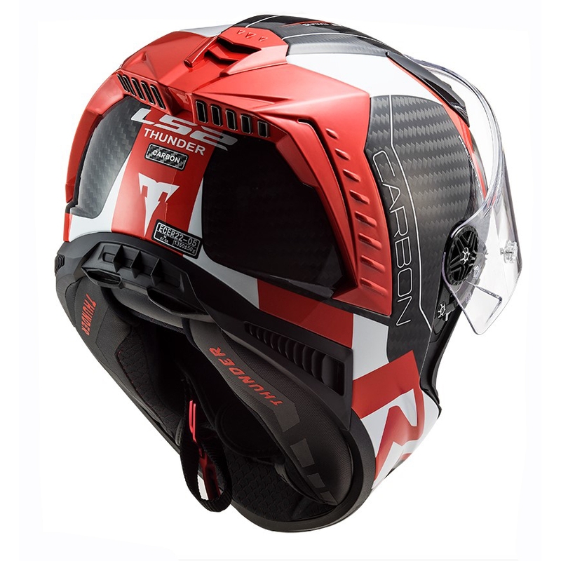 Casco integral de moto LS2 FF805 Thunder C Racing1 negro-blanco-rojo