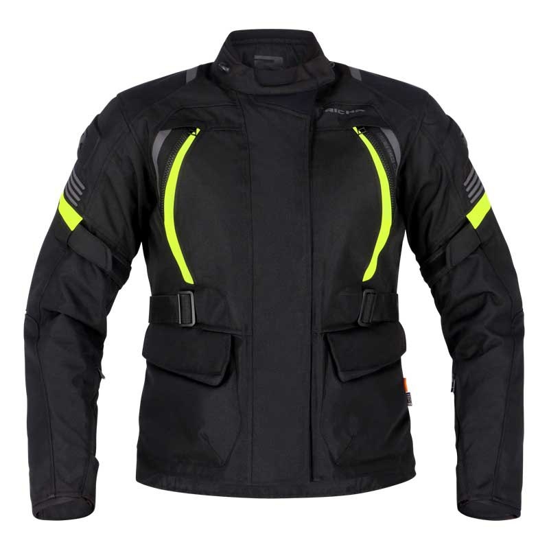 Chaqueta de moto para mujer RICHA Phantom 3 negro-amarillo fluo liquidación