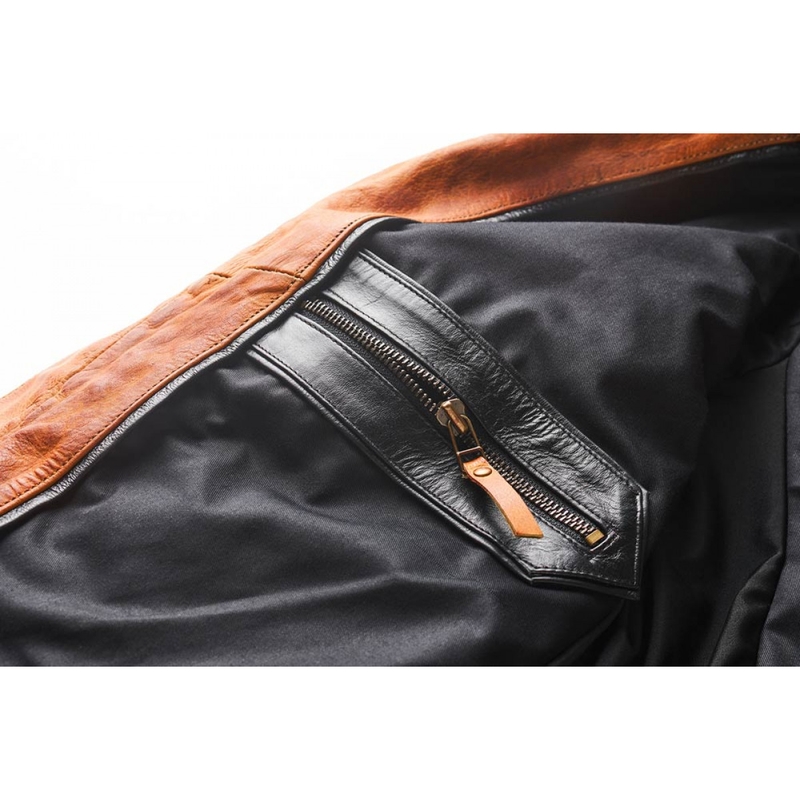 Fuel Bourbon Chaqueta de moto de cuero marrón liquidación