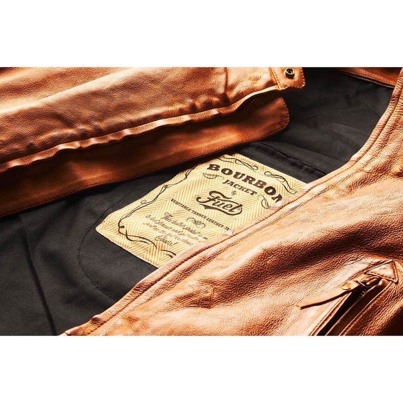 Fuel Bourbon Chaqueta de moto de cuero marrón liquidación