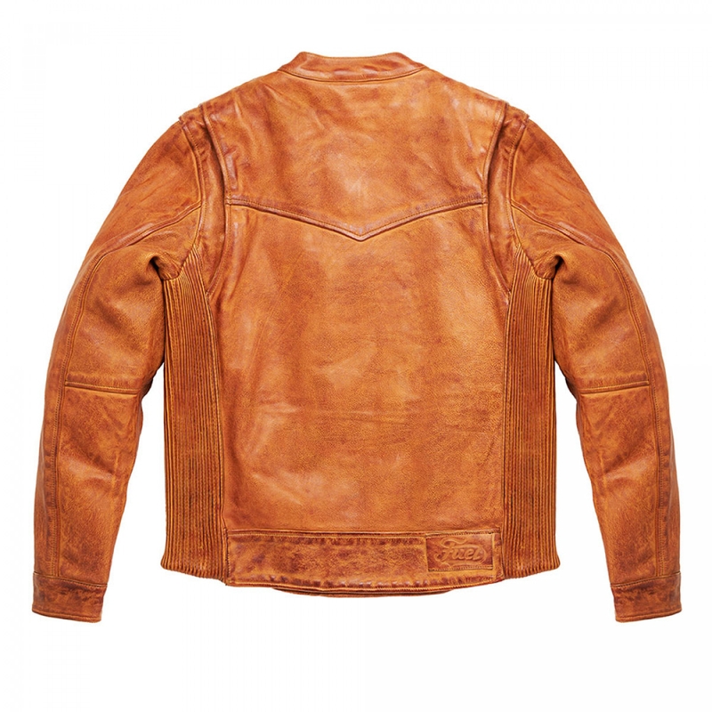 Fuel Bourbon Chaqueta de moto de cuero marrón liquidación