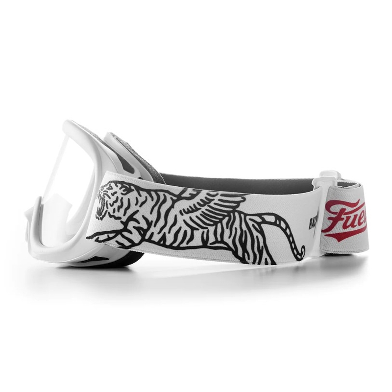 Gafas de motocross Fuel Racing Division blancas y negras liquidación
