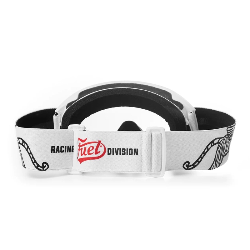 Gafas de motocross Fuel Racing Division blancas y negras liquidación