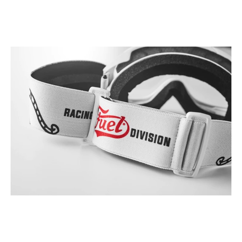 Gafas de motocross Fuel Racing Division blancas y negras liquidación