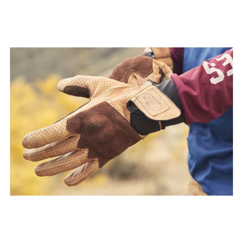 Guantes de moto Fuel Rodeo marrón-amarillo