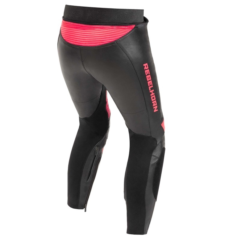 Pantalones de moto para mujer Rebelhorn Rebel Negro-Rosa fluo