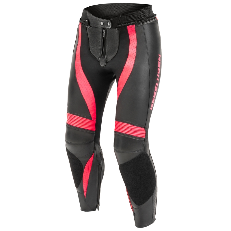 Pantalones de moto para mujer Rebelhorn Rebel Negro-Rosa fluo