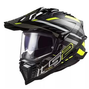 Casco enduro LS2 MX701 Explorer C Edge 06 negro-gris-amarillo fluo